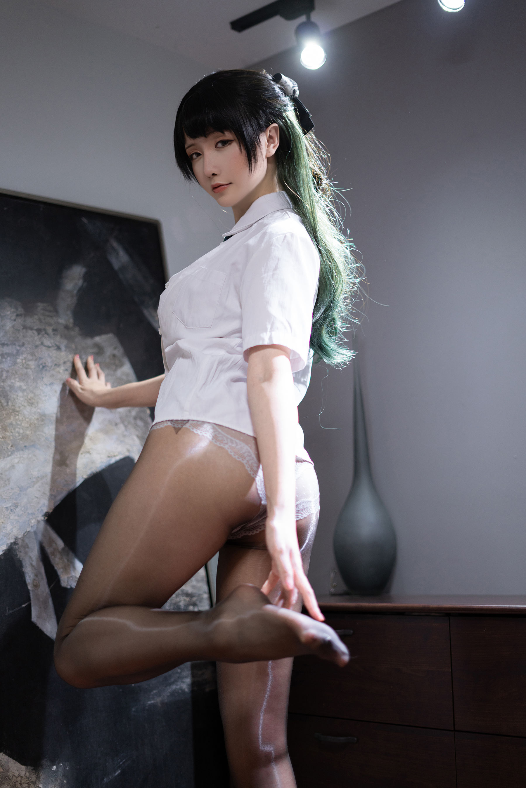 [COS写真]星之迟迟–JK-绿插图1